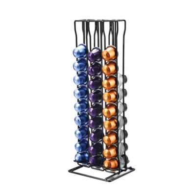 Cheap Chromed Metal Rotating Coffee Capsule Holder Coffee Pack Rack Stand