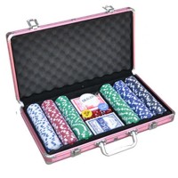 300pcs Poker Chips Set In Casino Style Poker Chip With Color Box +2 Decks Playing Cards