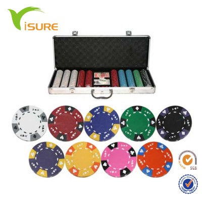 Cheap Custom Poker Game Set 500pcs Color Chips Clay Poker Chip Set For Casino