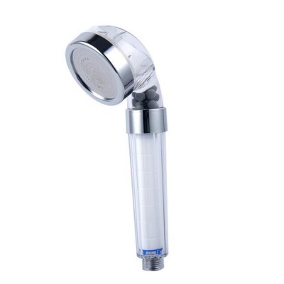 Bathroom Stainless Steel Hand Held Negative Mineral Ball Filter Water Saving Purifier Shower Head